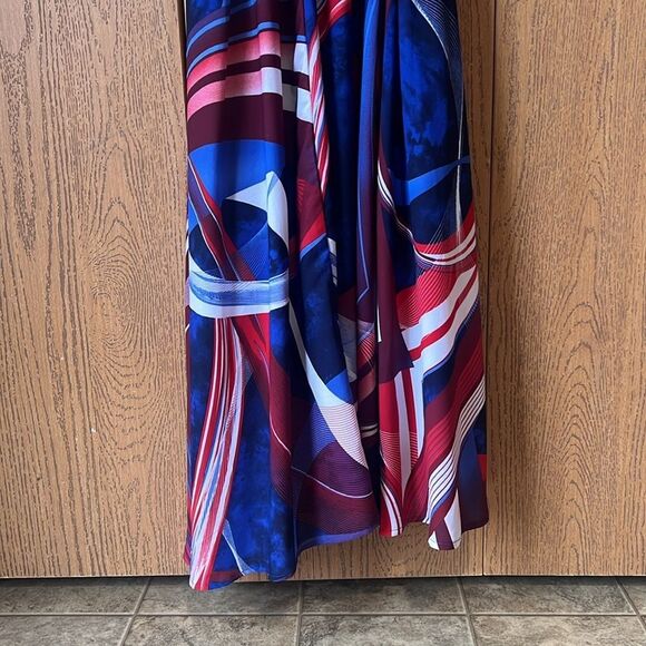 Love X Design Blue Red Printed Sleeveless Maxi Dress Size 2X - Picture 14 of 14